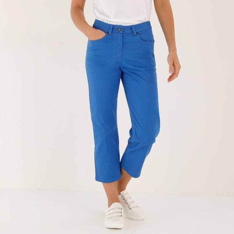 Rovné 7/8 jednofarebné nohavice modrá 052 Blancheporte 67387890