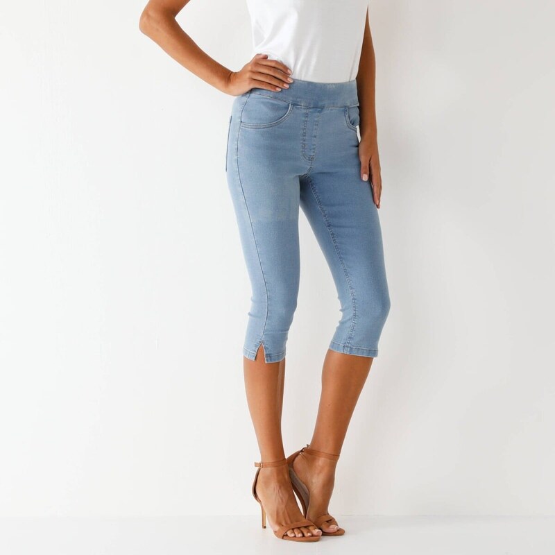 Strečové úzke 3/4 džegíny zapratá modrá 054 Blancheporte 67387902