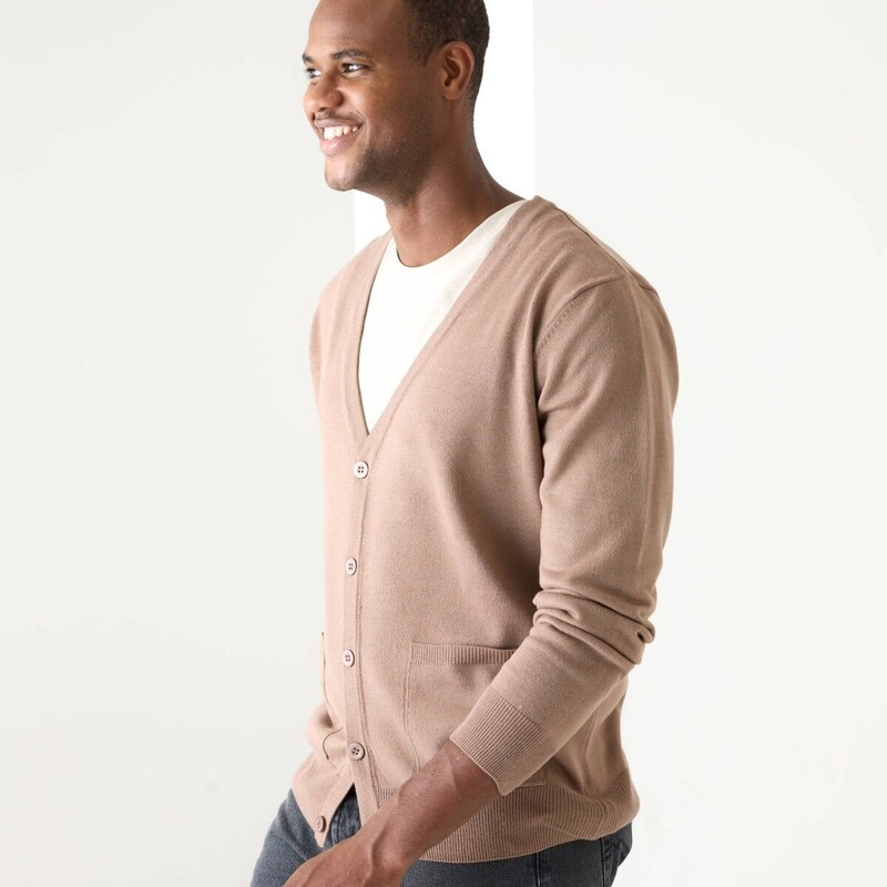 Sveter na zapínanie gaštanová 086 Blancheporte 67387903