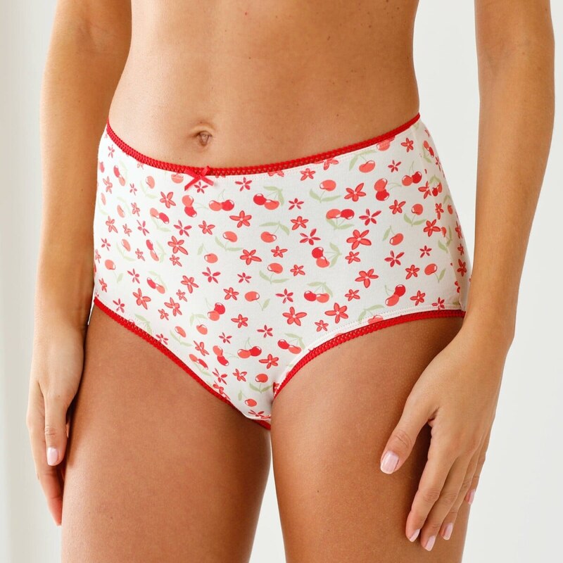 Súprava 4 maxi nohavičiek maxi s potlačou čerešní červená 056 67387911