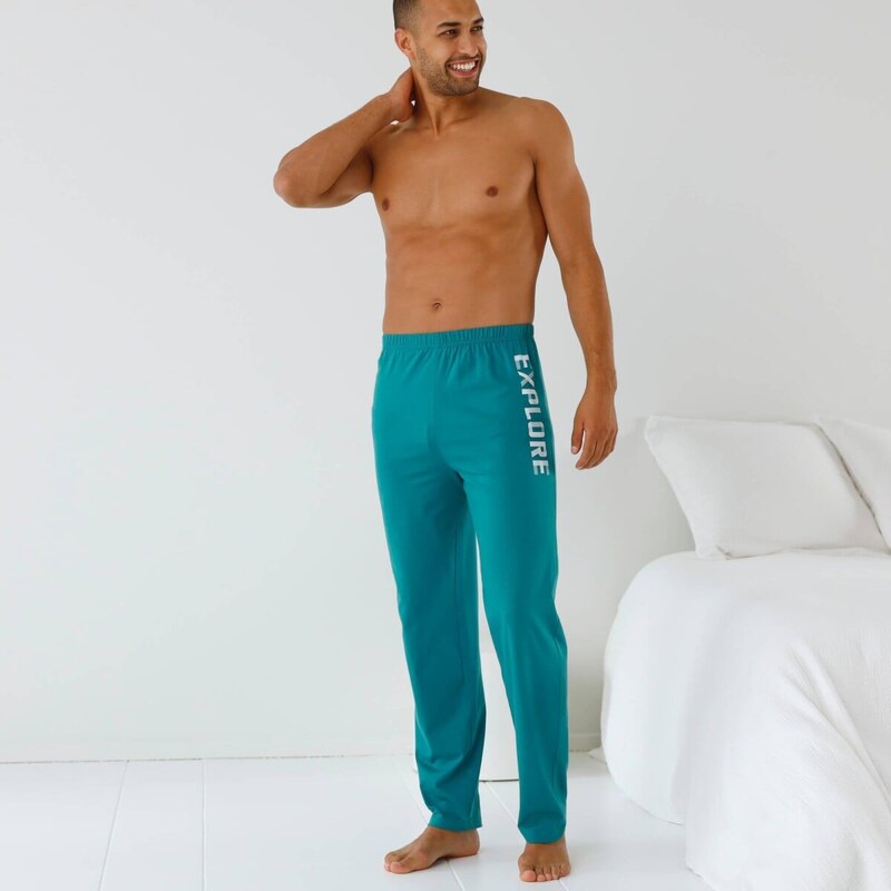 Pyžamové jednofarebné nohavice s motívom tyrkysová 054 Blancheporte 67387921