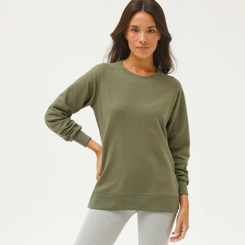 Moltonová tuniková mikina khaki 054 Blancheporte 67387948