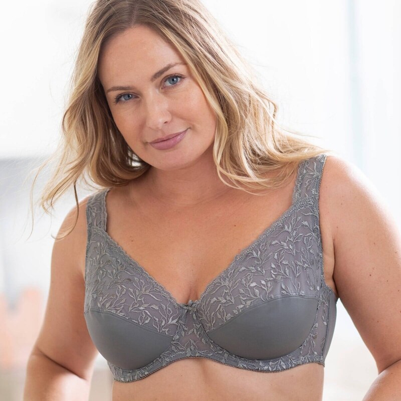 Súprava 2 zmenšujúcich podprseniek z mikrovlákna a vyšívaného tylu, s 67387944