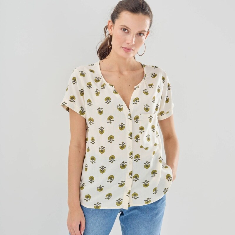 Blúzka s krátkymi rukávmi a potlačou kvetín ražná 052 Blancheporte 67387979