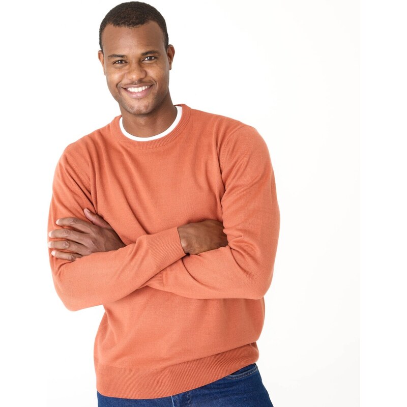 Pulóver s okrúhlym výstrihom, 100 % akryl oranžovoružová 086 67388043