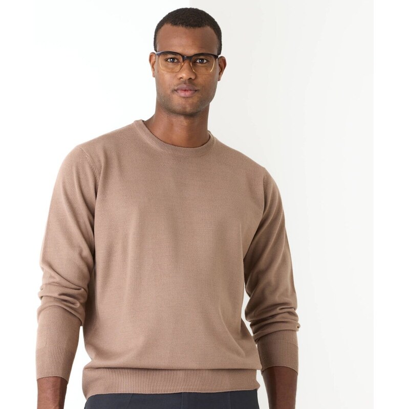 Pulóver s okrúhlym výstrihom, 100 % akryl gaštanová 086 Blancheporte 67388045