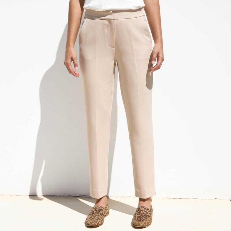 Jednofarebné cigaretové nohavice po členky piesková 054 Blancheporte 67388082