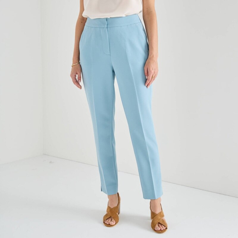 Jednofarebné cigaretové nohavice po členky modrosivá 050 Blancheporte 67388079