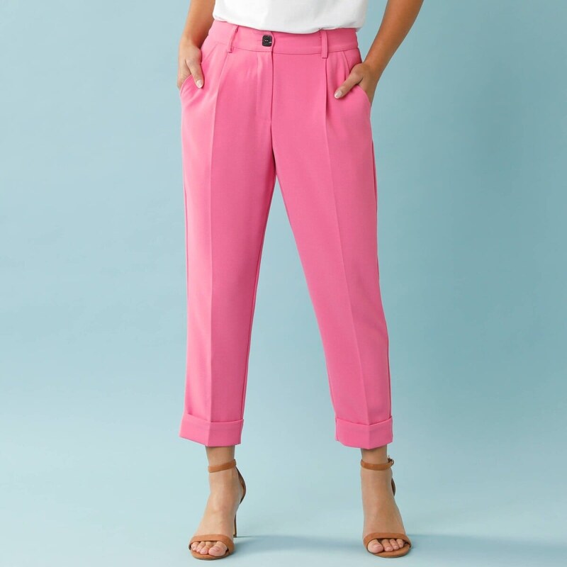 Splývavé 7/8 nohavice pre menšiu postavu ružová 034 Blancheporte 67388092