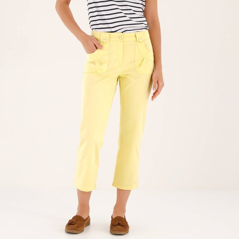 Rovné strečové 7/8 nohavice. žltá 054 Blancheporte 67388102