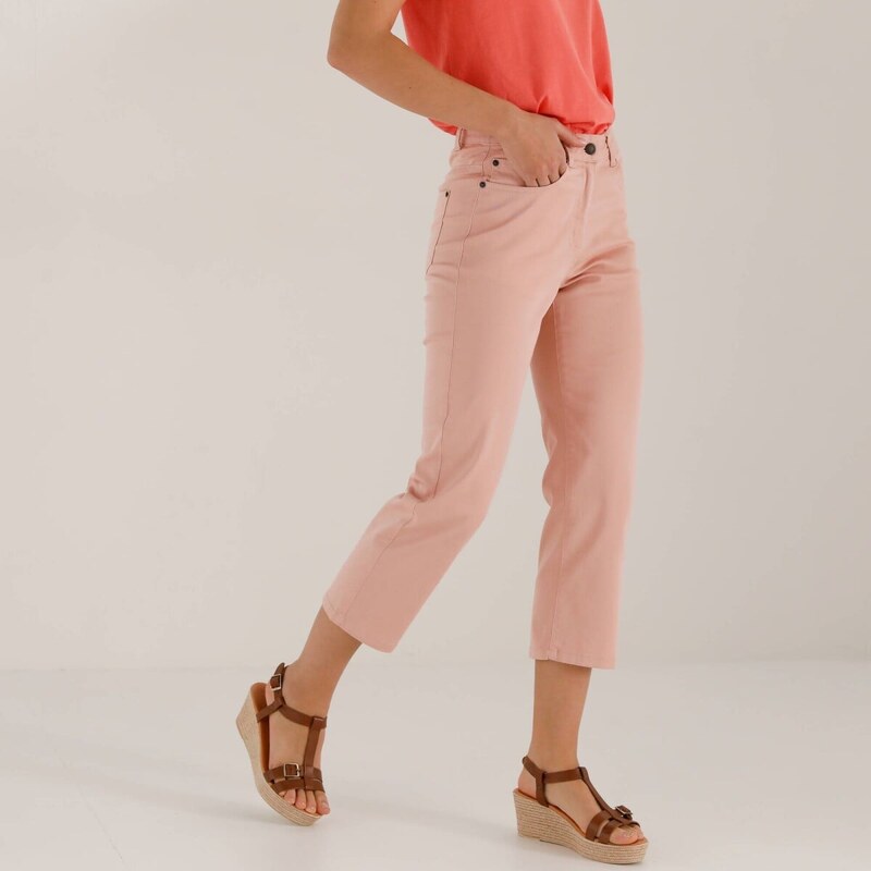 Rovné 7/8 jednofarebné nohavice ružová pudrová 052 Blancheporte 67388117