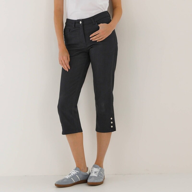 3/4 plátené nohavice so spínačkami nám.modrá 054 Blancheporte 67388137