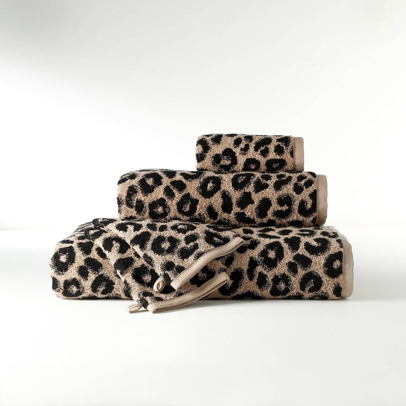 Froté súprava kúpeľňového textilu so žakárovým motívom leopardej srsti 65219287