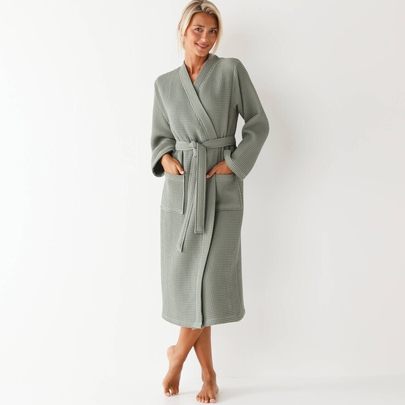 Župan s voštinovým vzorom 230g/m2 khaki 048 Blancheporte 67387805