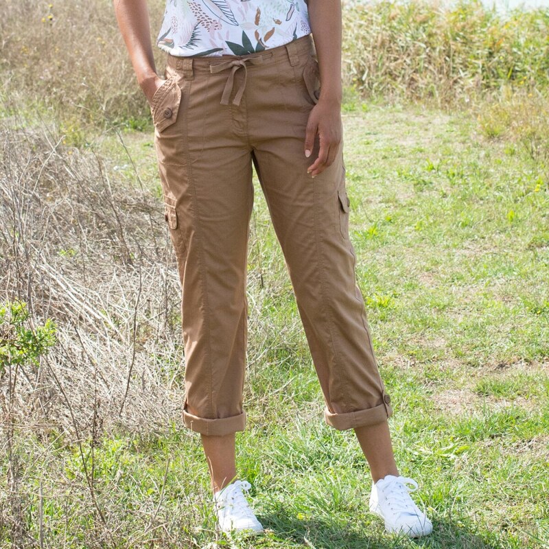 Nohavice s vreckami z plátna oriešková 054 Blancheporte 67387810