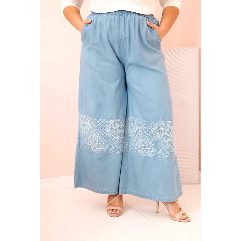 Kesi Włoski Dámske nohavice Plus Size so širokou nohavicou a etnickou 64695595