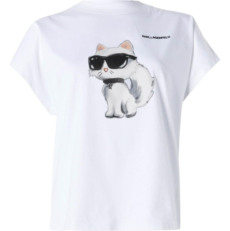 Karl Lagerfeld Tričko IKON AQUARELLE C púdrová / čierna / biela 61984895