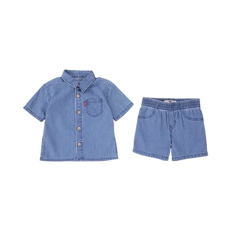 Detská bavlnená súprava Levis WESTERN LT WT DENIM SHORT 67391521