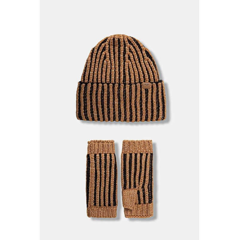 Čiapka a palčiaky z vlnenej zmesi UGG CHUNKY 65472354