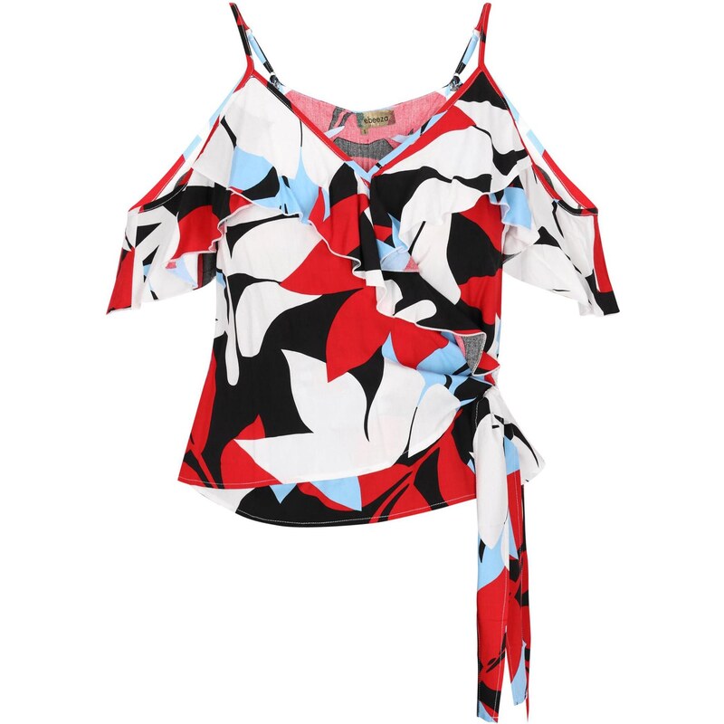 ebeeza Blúzka Fashion Look svetlomodrá / červená / čierna / biela 65880762