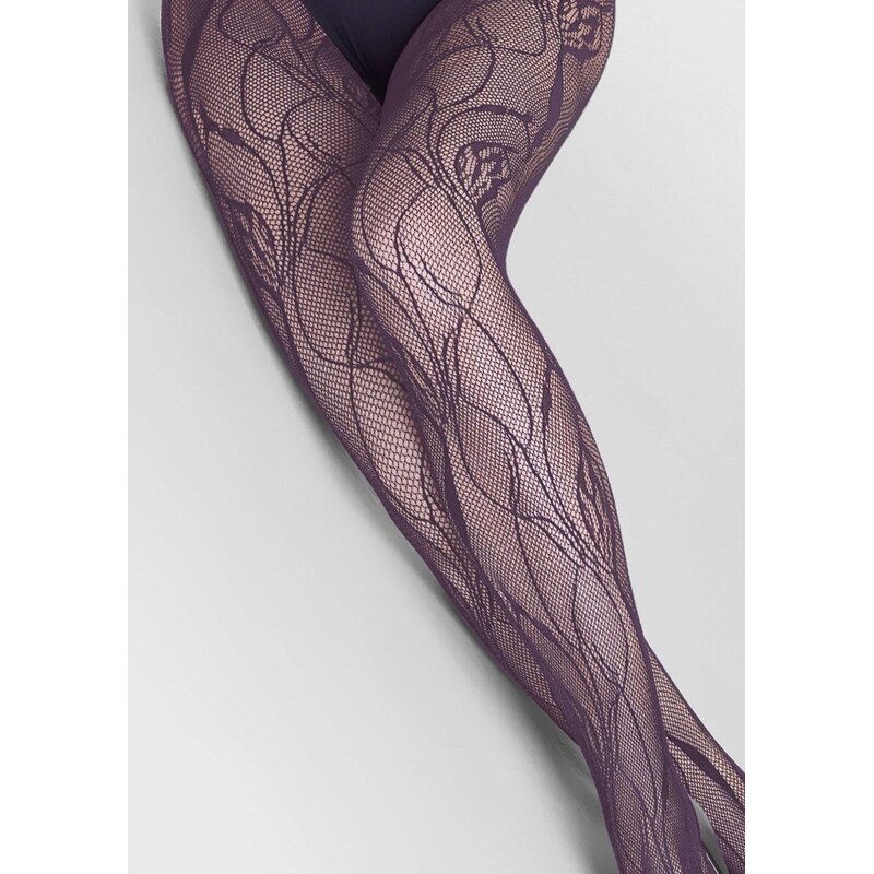 Sieťované pančuchy s kvetinovým motívom CHARLY F08 Marilyn 67583021