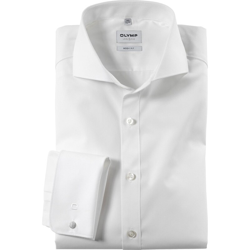 Pánska smotanová spoločenská košeľa Soirée s manžetou OLYMP body fit 52309558