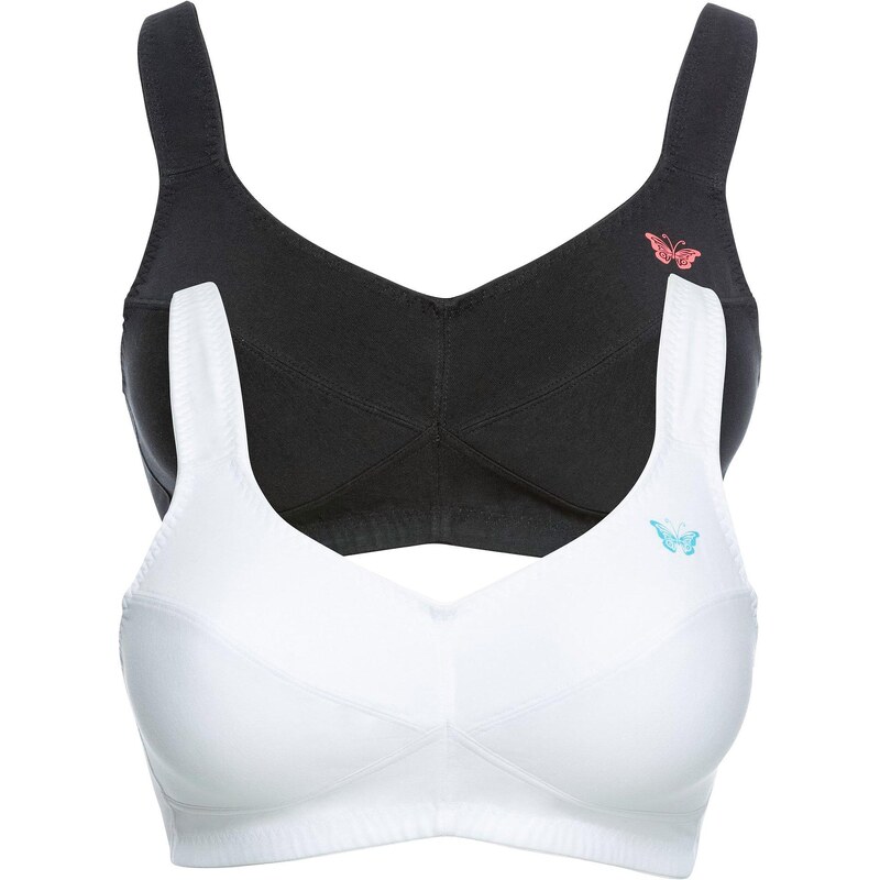 bonprix Podprsenka bez kostíc (2ks v balení) bio bavlna, farba biela 44732881