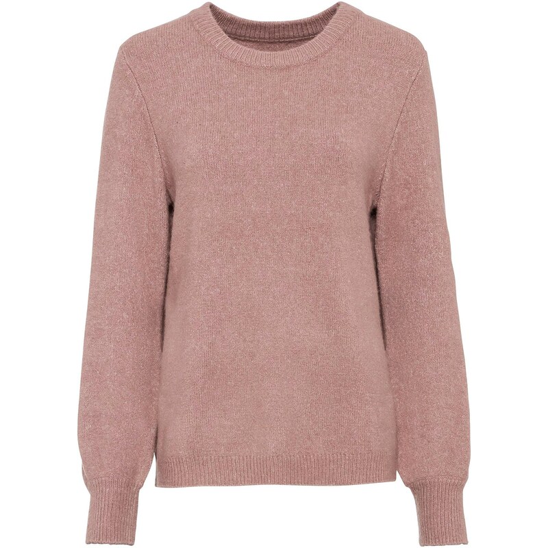 bonprix Pulóver s balónovými rukávmi, farba ružová 45698721