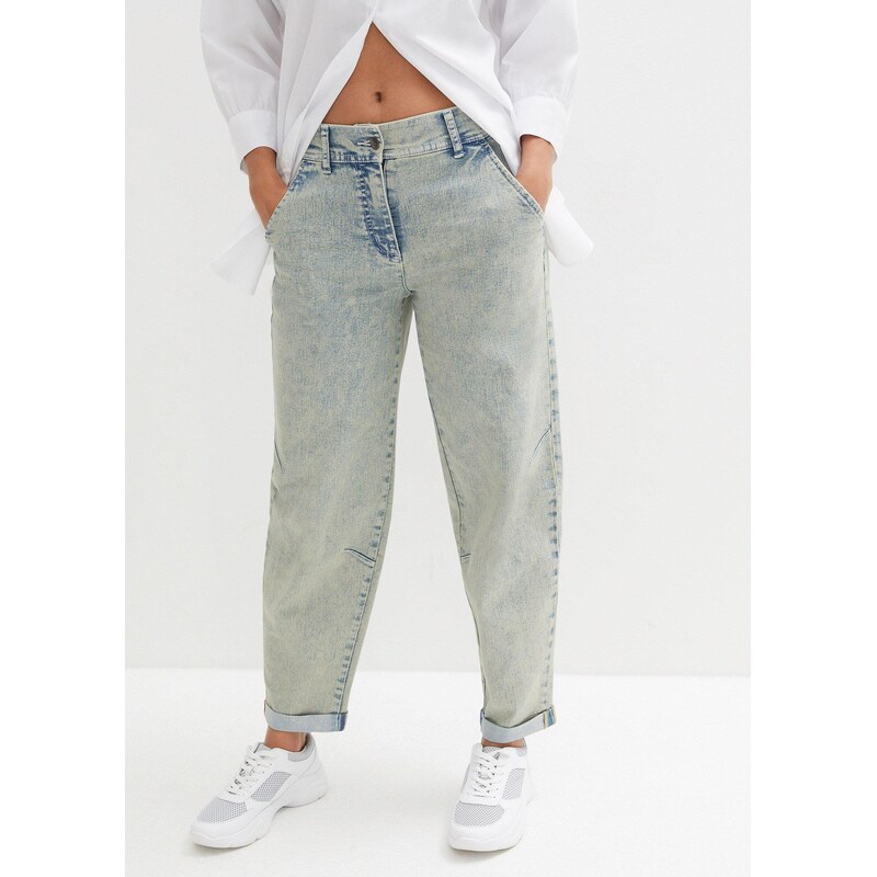 bonprix Džínsy s vintage bielením, farba modrá 49697634