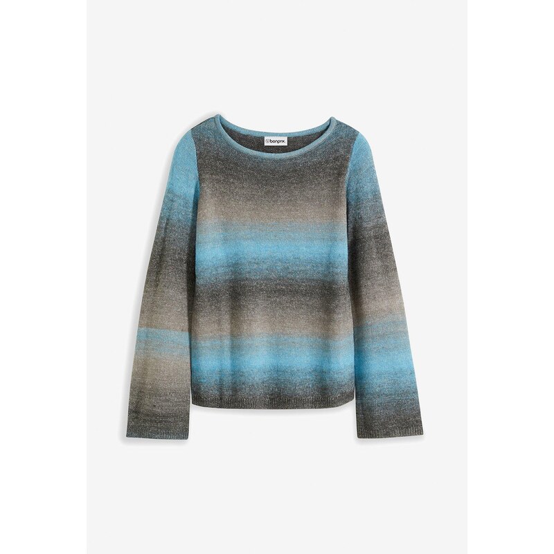 bonprix Pulóver s farebným prielivom, farba modrá 58486773