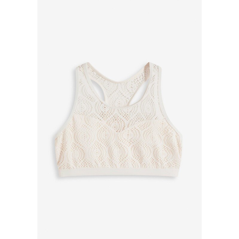 bonprix Bikinová podprsenka s čipkou, farba biela 63703890