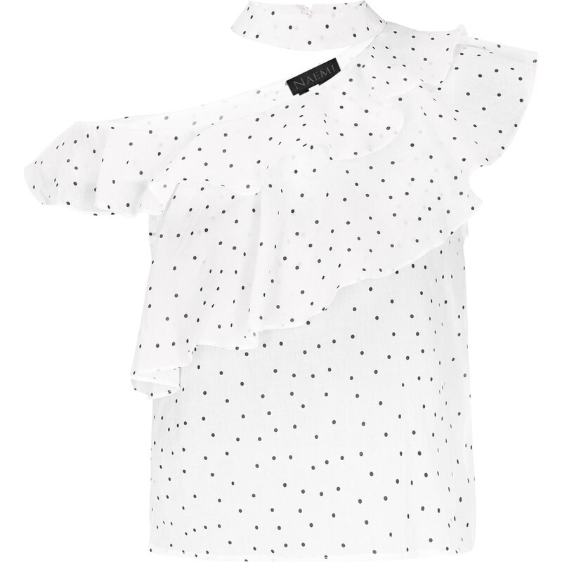 NAEMI Blúzka Fashion Look čierna / šedobiela 65882158