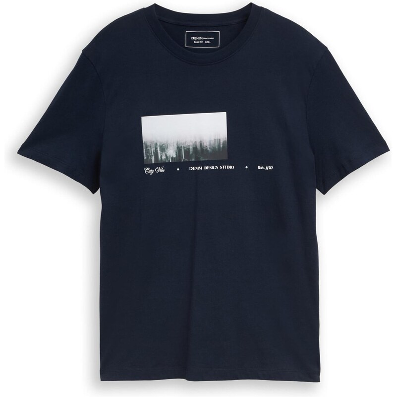 TOM TAILOR DENIM Tričko tmavomodrá / antracitová / šedobiela 67399804