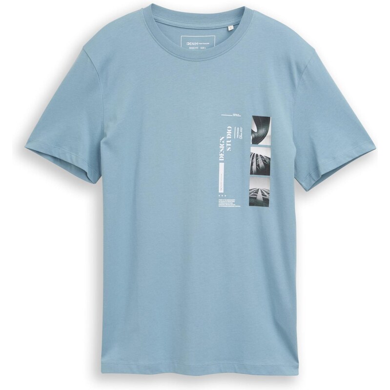 TOM TAILOR DENIM Tričko svetlomodrá / čierna / biela 67399809