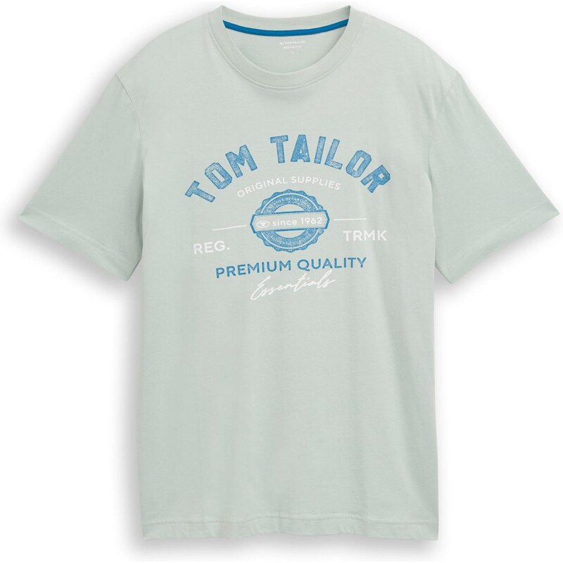 TOM TAILOR Tričko modrá / pastelovo zelená / biela 67399837