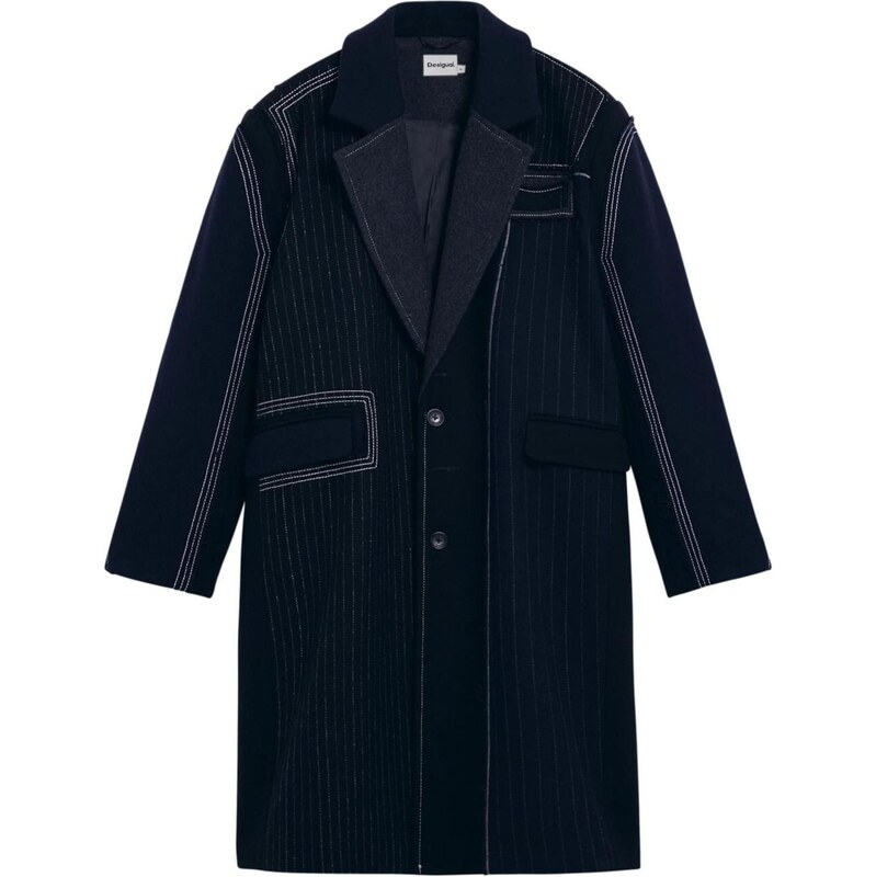 Desigual Prechodný kabát tmavomodrá / biela 67399878