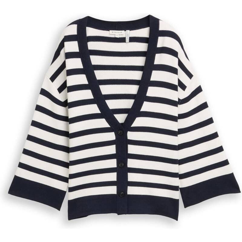 TOM TAILOR Kardigán tmavomodrá / biela 67400004