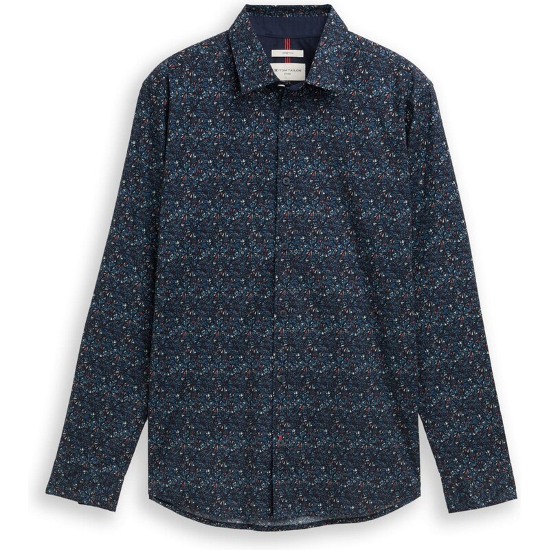 TOM TAILOR Košeľa námornícka modrá / modrozelená / červená / biela 67400015