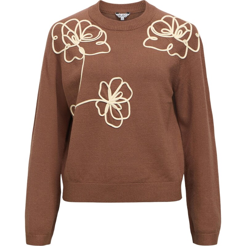 OBJECT Sveter OBJLANEY RUBIN béžová / čokoládová 67400132
