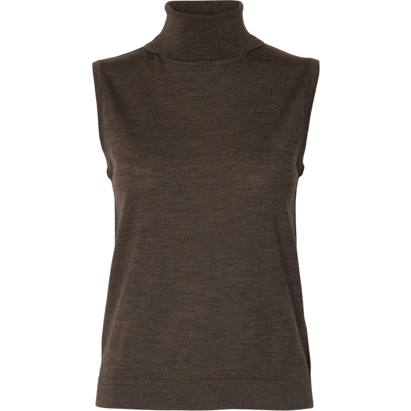 SELECTED Vyšívaný top SLFTHEA čokoládová 67400160