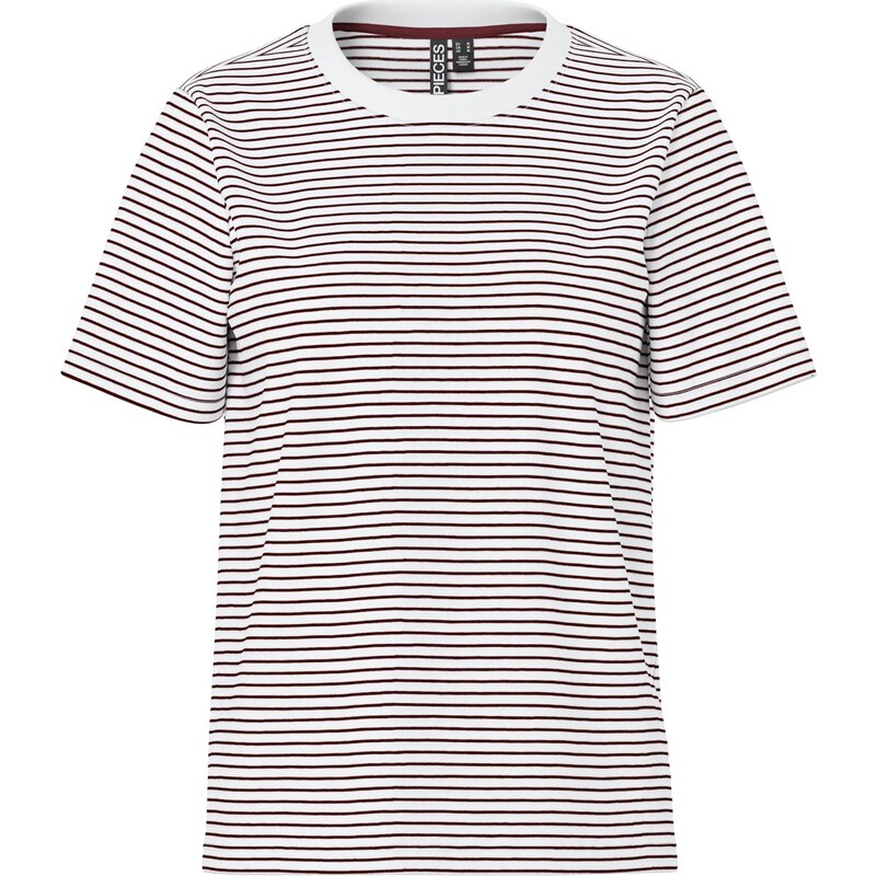 PIECES Tričko PCRIA burgundská / biela 67400148