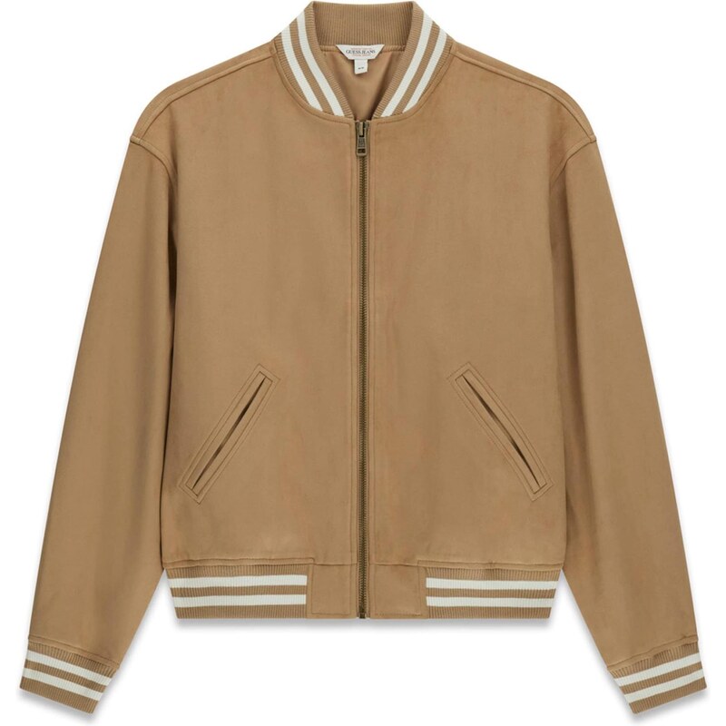 GUESS JEANS Prechodná bunda piesková / biela 67400155