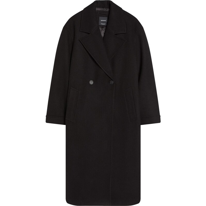 Bershka Prechodný kabát čierna 67400296