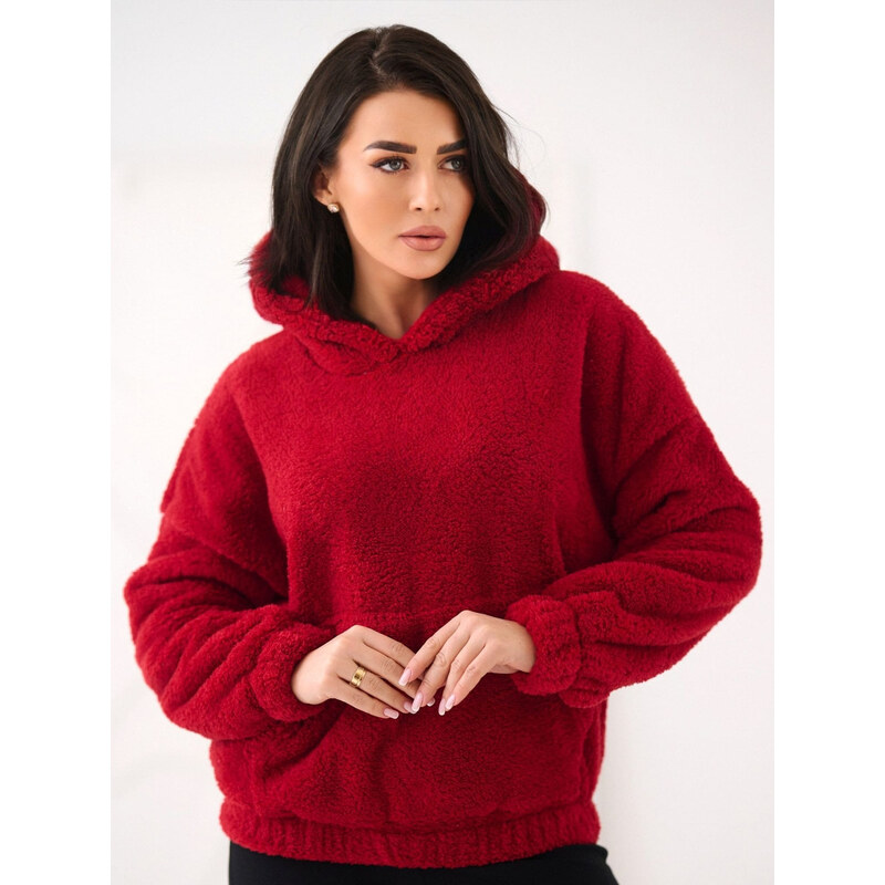 Factory Price Červená mikina s kapucňou 67394746