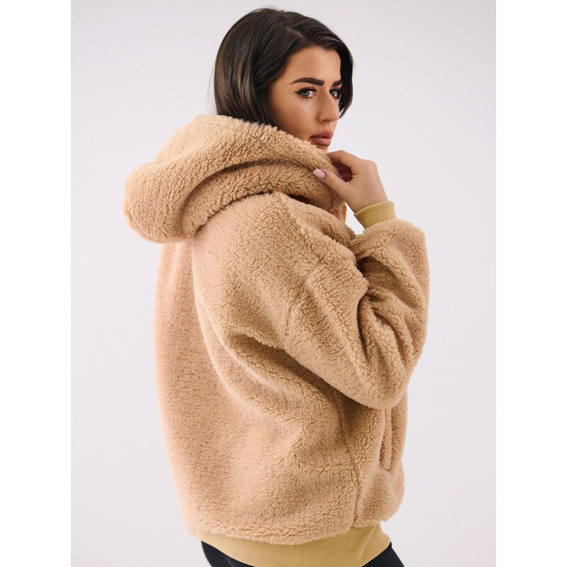 Factory Price Béžová mikina s kapucňou na zips 67394749