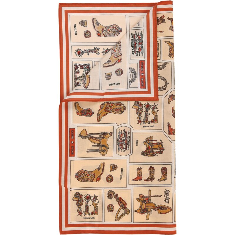 LEVIS Šatka svetlohnedá / oranžovo červená / čierna / šedobiela 67400554