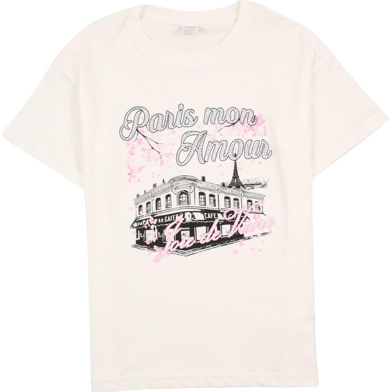 Lindex Tričko ružová / čierna / biela 67400577