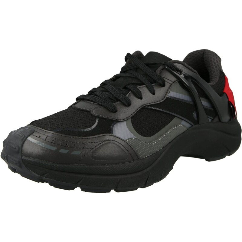 HUGO Nízke tenisky GO2_Mepumf sivá / striebornosivá / červená / čierna 67400617