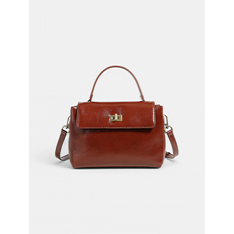 SAMUELSON Dámska kožená kabelka cez plece | Hnedá crossbody kabelka 67388353
