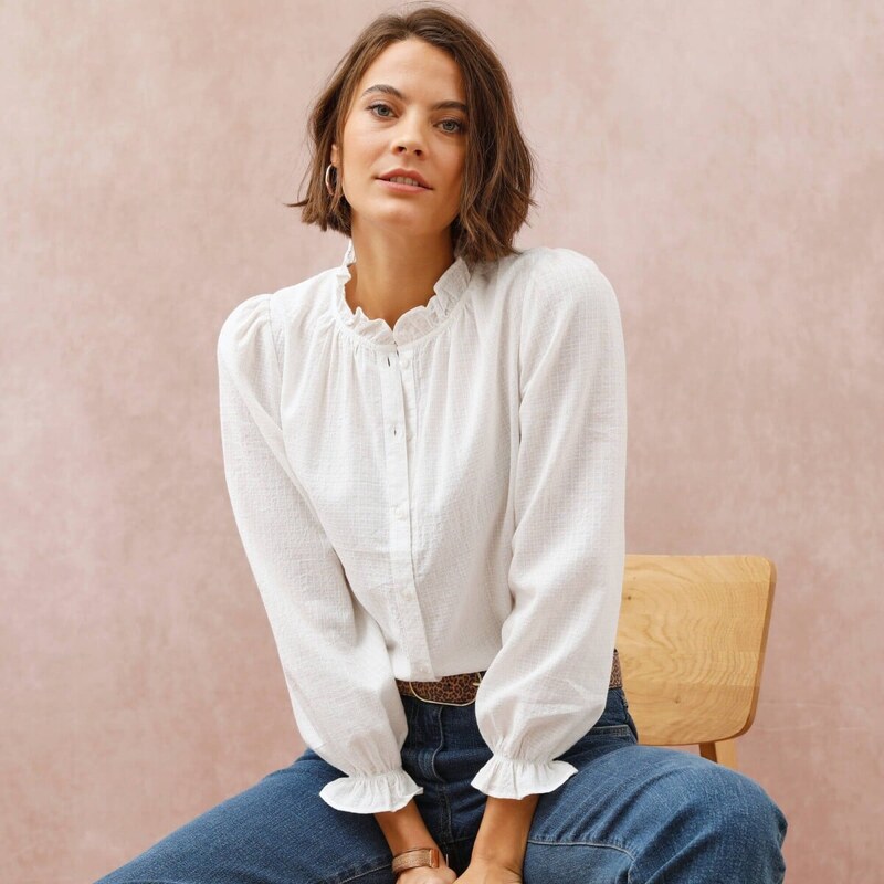 Jednofarebná blúzka s volánikmi ražná 052 Blancheporte 67400672